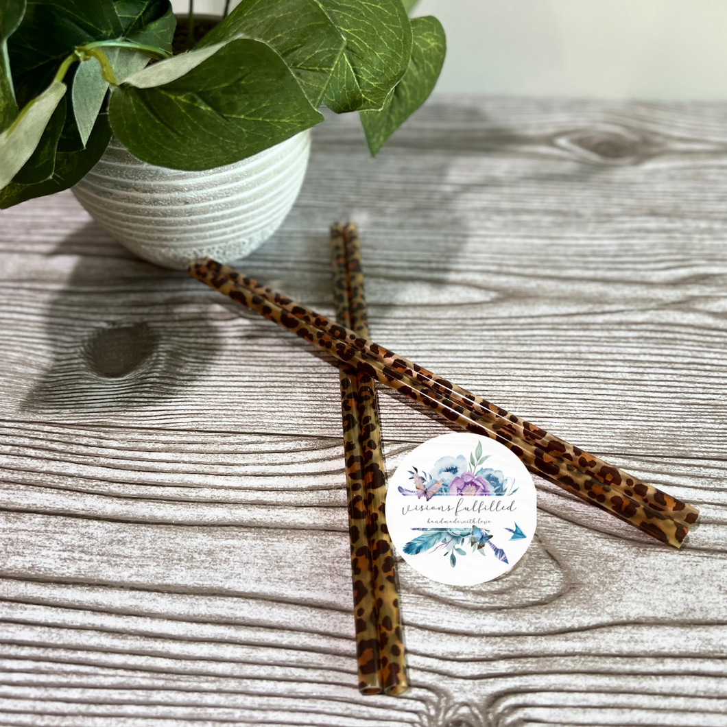 Leopard Print Reusable Straw | Visions Fulfilled